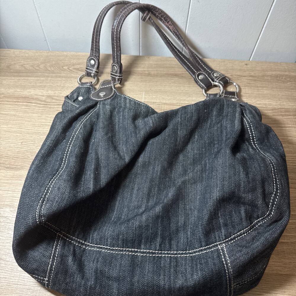 Thirty-One Charcoal Crosshatch Hobo Shoulder Bag - Grey Geometric J5